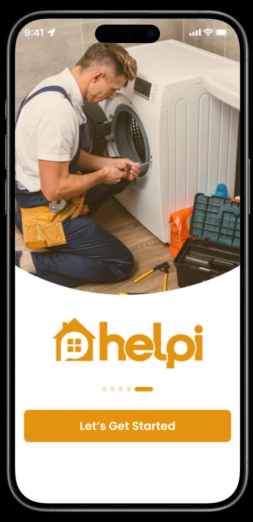 Mobile app features showcase - middle phone