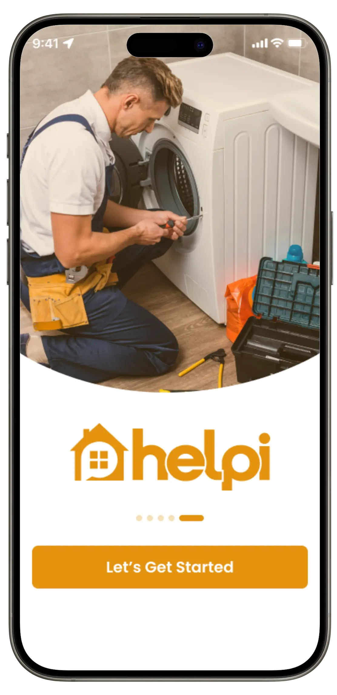 Mobile app features showcase - middle phone